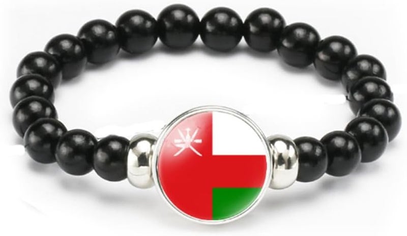 vmcoatdu National Flag Bracelet Elastic Rope Beaded Bracelet Support Your Country Travel Souvenir Gifts for Men Women - Image 1